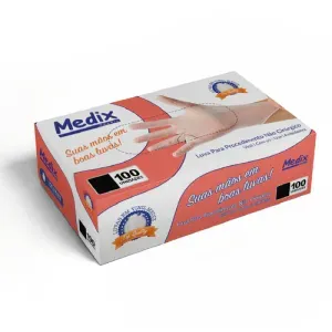 Luva de vinil c/po 100 unid  Medix