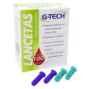 Lanceta para lancetador 28G cx c/100 unid G-Tech