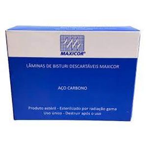 Lâmina para Bisturi Descartável - Aço Carbono -N23 c/100 unid  Maxicor