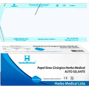 Papel grau cirúrgico auto selante 200mm x 330mm c/200 unid Harbo Medical