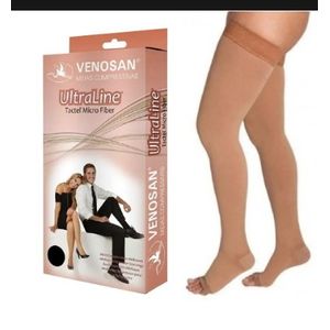 Meia Ultraline 4000 20-30 AGH pé aberto Bege  Venosan