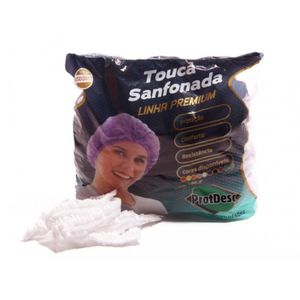 Touca sanfonada branca  pct 100 unid Protdesc