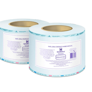 Papel grau cirúrgico rolo 250mm  x 100m Harbo Medical