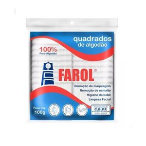 Algodão hidrófilo quadradinho 100g Farol